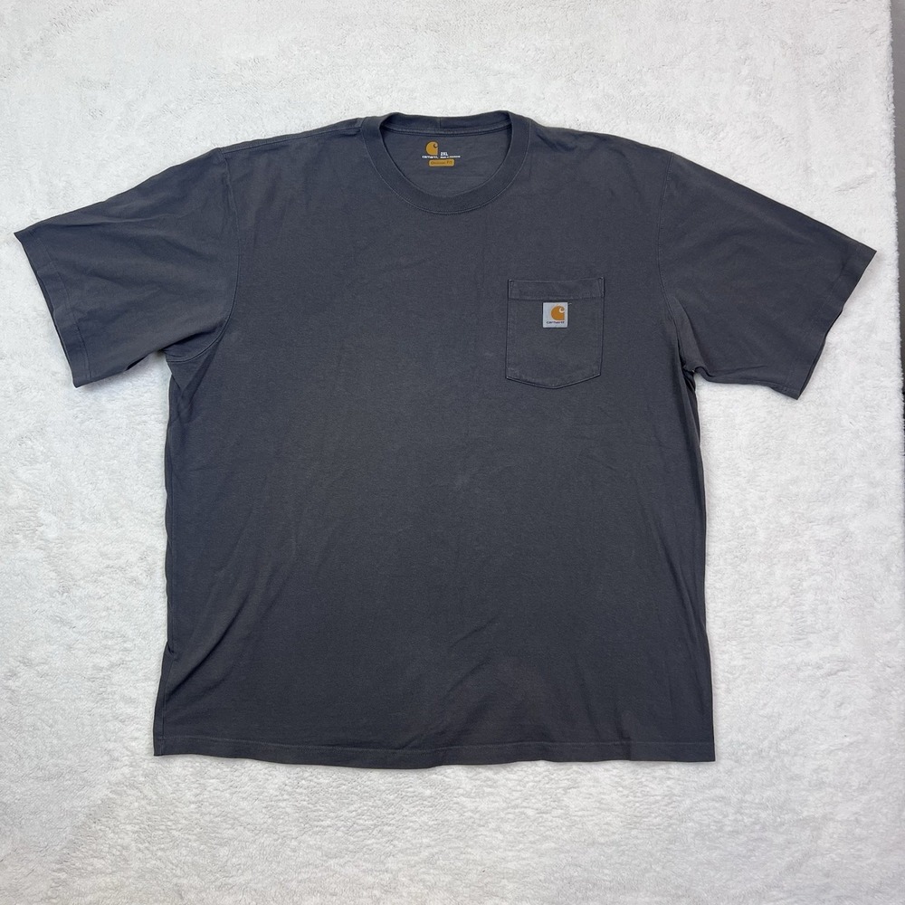 Cathartt Shirt Men's 2XL Gray Original Fit Work Outdoor Pocket Tee K87